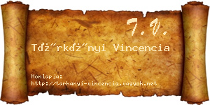 Tárkányi Vincencia névjegykártya